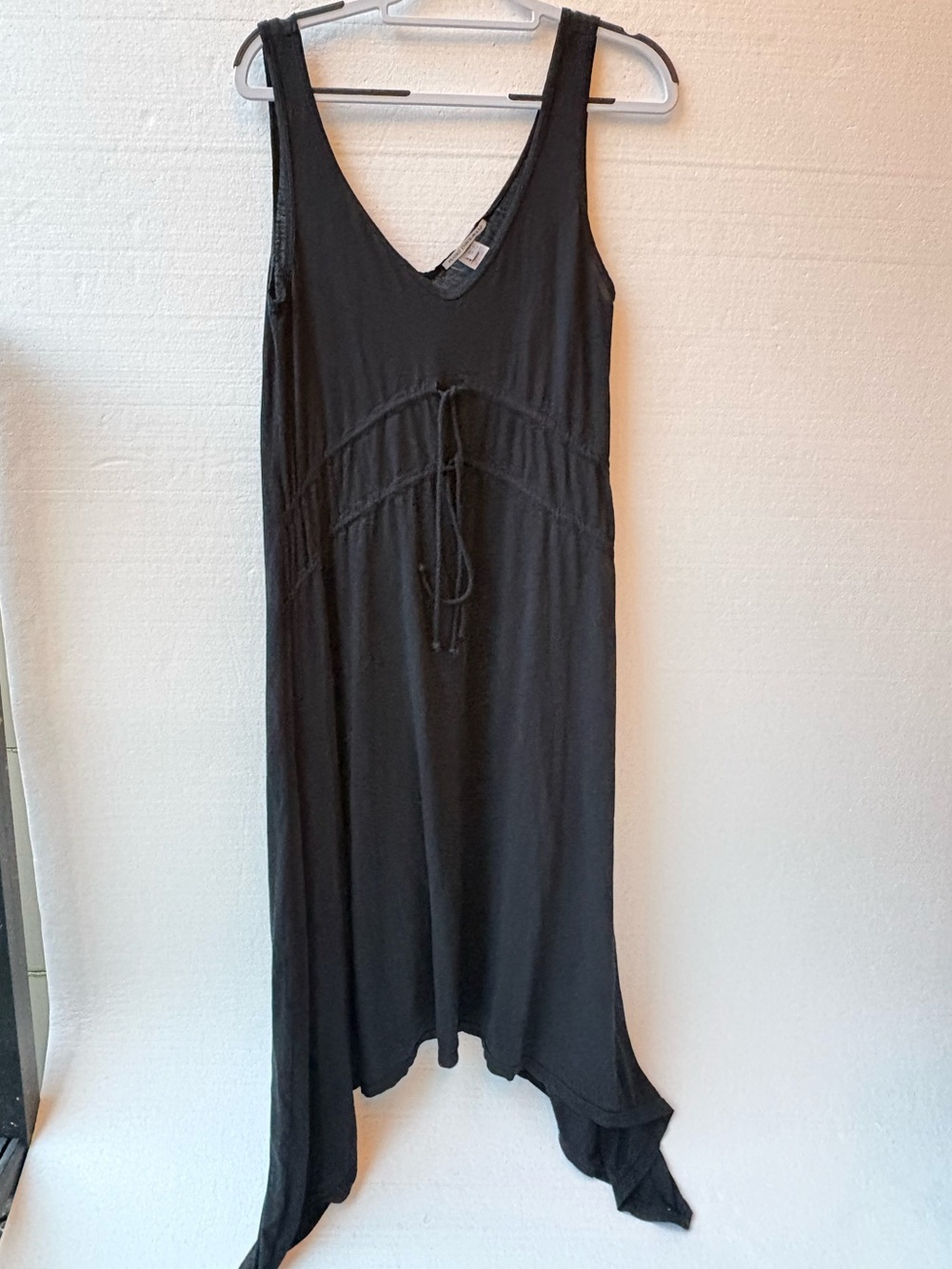 Prairie Underground Asymmetrical Sleeveless Midi Dress Made in USA Black